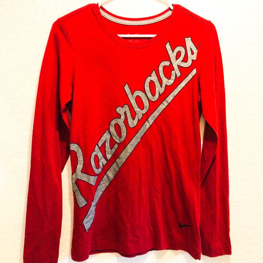 Nike Razorbacks Long Sleeve TShirt Red